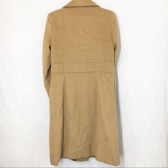 Macy’s Soft Tan Button Up Pockets Trench Coat S/M - Picture 5 of 7